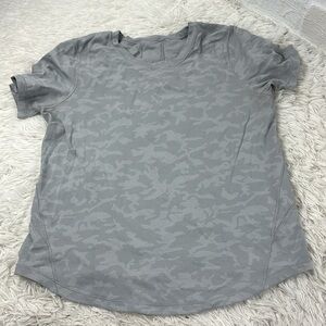 Lululemon Long Distance Short Sleeve Incognito Camo SSL Silver Drop Alpine White